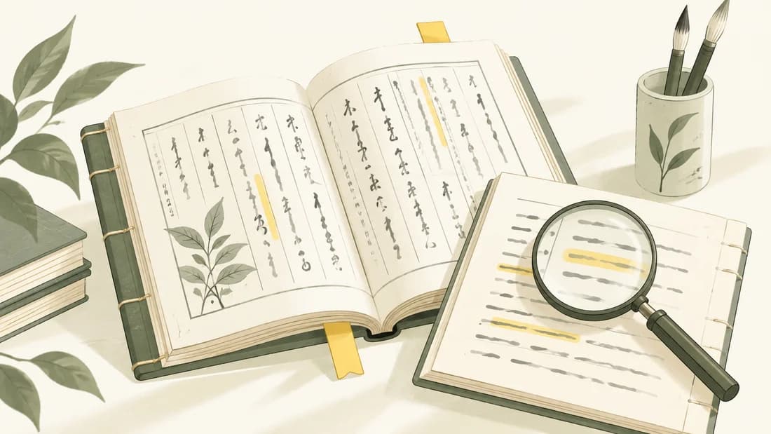 Classical text study and annotations